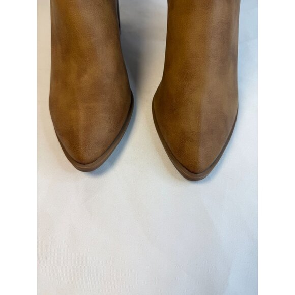 Dolce Vita Fig Womens Size 9 Cognac/Gold Snakeskin Ankle Booties Block Heel - Picture 4 of 13